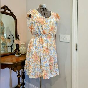 NWT 3X Ruffle Sleeve Floral Dress